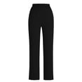 thumbnail image 6 of Nhthy Women's Trendy Summer Side Button Linen Long Pants, Capri Length Tapered Leg Elastic Waist Casual Trousers Black M, 6 of 7