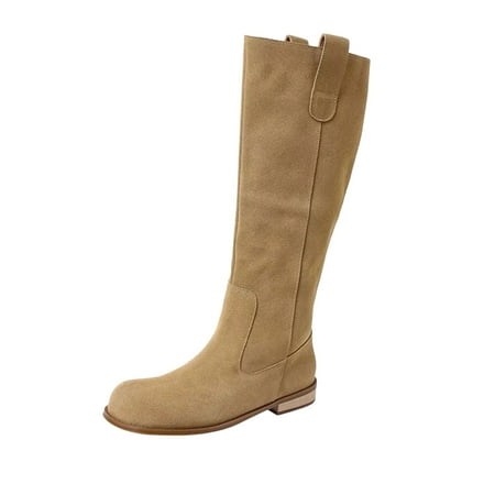 

fvwitlyh Boots for Women Riding Boots Wide Calf Ride Womens Shoes Retro Fashion But Knee High Boots Half Calf Boots for Women with Heel