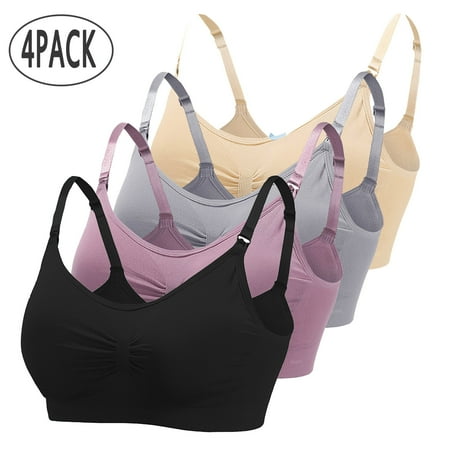 

WGOUP Multicolor Bra 4Pcs Maternity Bra Breastfeeding and Sleeping for Women Multicolor(Buy 2 Get 1 Free)