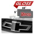 thumbnail image 2 of 2Pcs 5"x10" Chevy Emblem Bowtie Gloss Black Vinyl Wrap Sticker Decal Film Sheet, 2 of 8