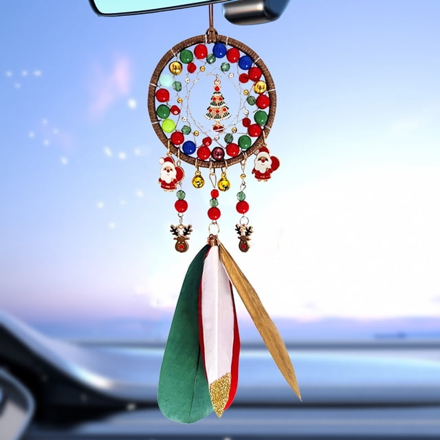 Adorno Colgante Navideño para Coche de Papá Noel XWSHYW Plumas de Color