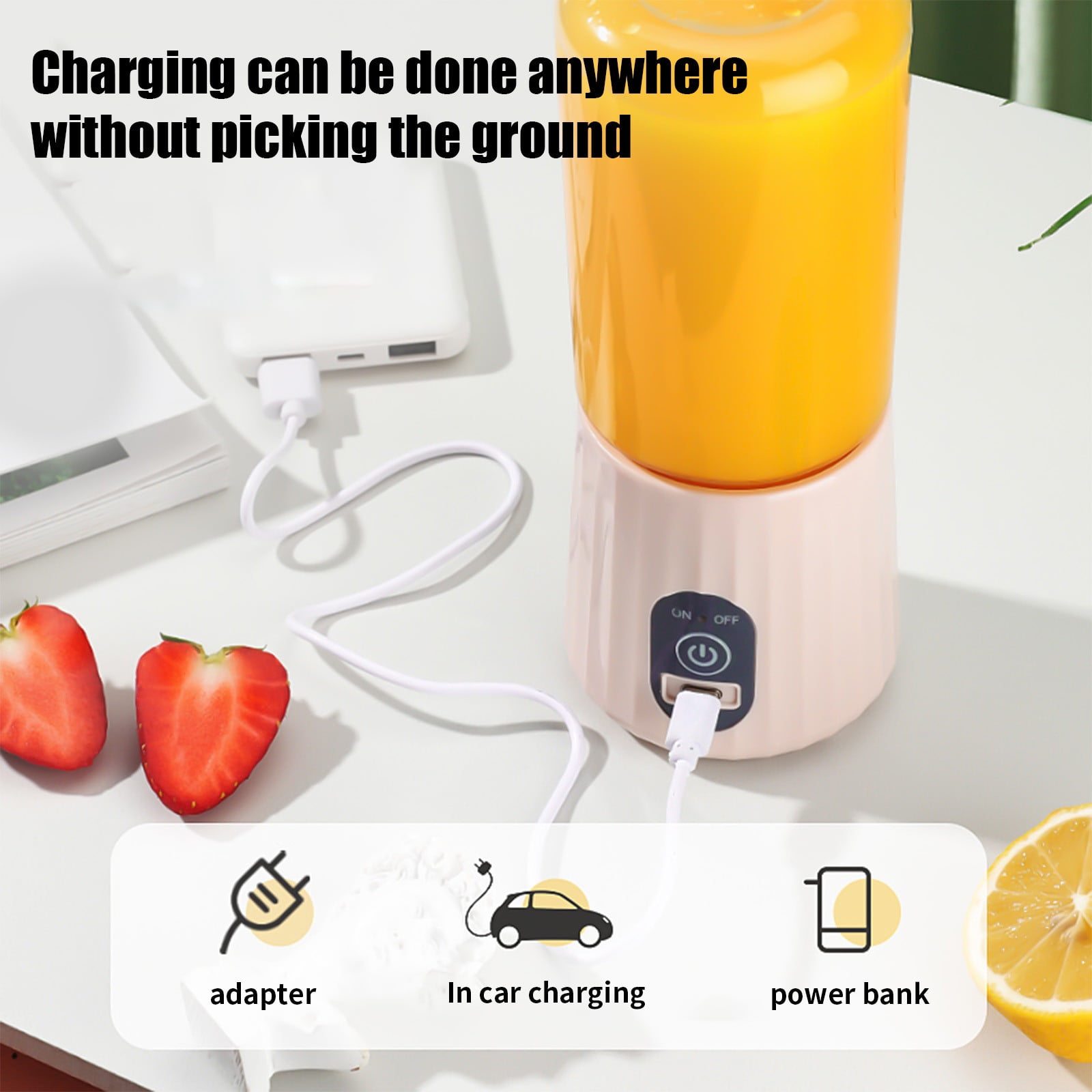 Mélangeur portatif,Blender taille personnelle Blender Juicer USB rechargeable Portable Travel