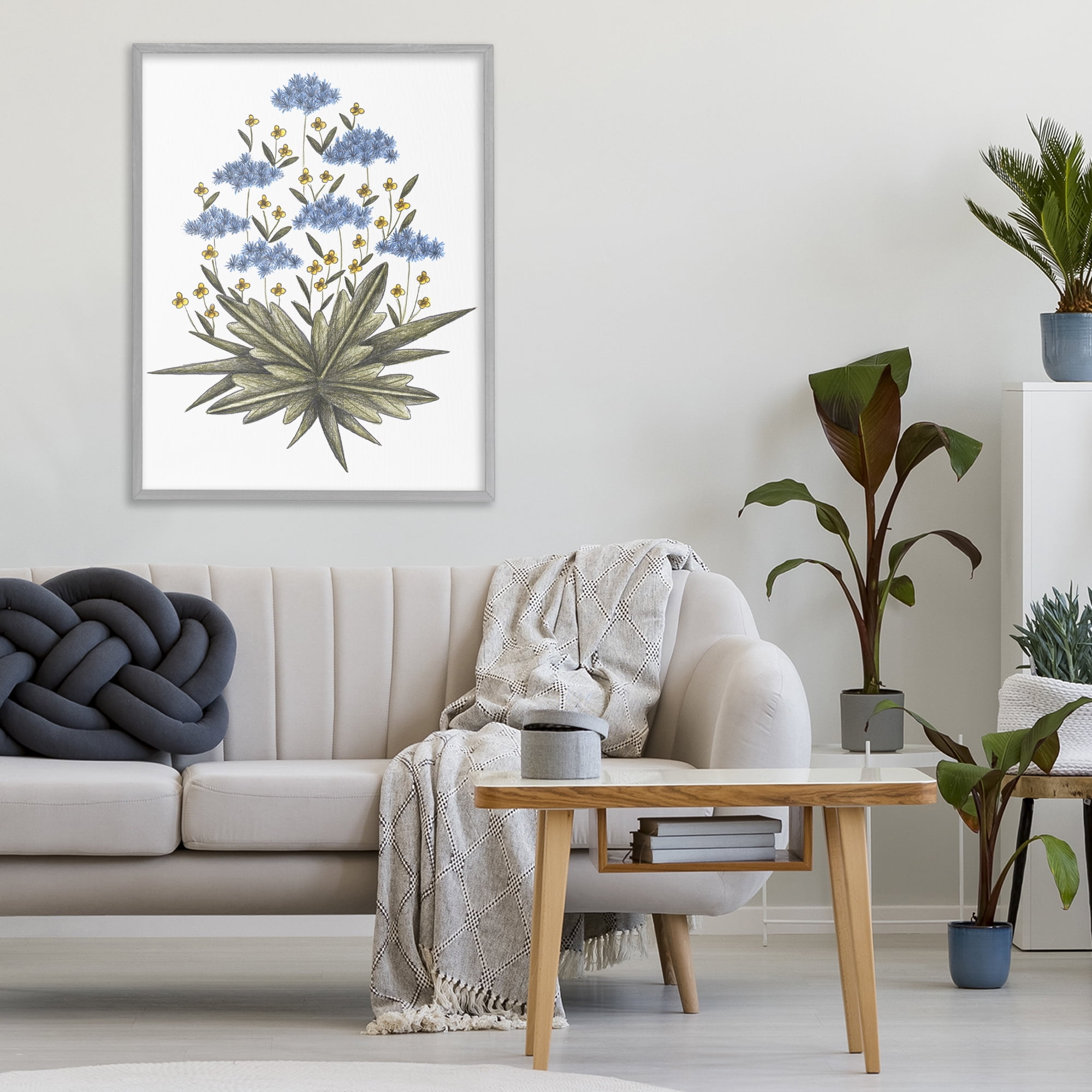 Where Wild Flowers Bloom Gray Framed Giclee Art, design by Cecilia Battaini