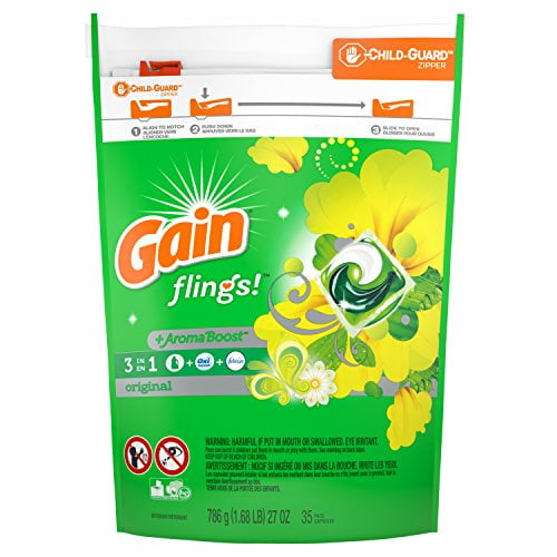 Gain Flings! Liquid Laundry Detergent Pacs, Original, 35 Count ...