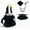 Black, variant on Cute Cow Print Cowgirl Porch Goose Outfits with Hat, Sunglasses and Bandana, Goose Clothes for Western Themed Outdoor Yard Decor