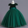 thumbnail image 2 of Coerni Sequin Flower Girl Dress Bridesmaid Flutter Sleeveless Princess Pageant Gown Prom Wedding Floor Length Dresses, 2 of 4