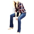 thumbnail image 2 of Jack David Womens Basic Bootcut/Straight Denim Stretch Jeans Pants (WG0005), 2 of 7