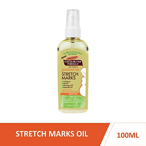 Palmer's Huile de Massage Formule au Beurre de Cacao pour les Vergetures et Soins de la Peau pendant la Grossesse, 3,4 Onces