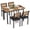 Soft Seat Cushion Black Tube + Retro Color, variant on Dining Table Set for 4 Modern Kitchen Table and Chairs Set with Chamfered Edges Cushioned Seats Space-Saving Metal Frame Compact Breakfast Nook Set for Dining Room Apartment Small Spaces