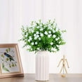 thumbnail image 5 of Outdoor Artificial Fake Flowers UV Resistant No Fade Boxwood Faux Plastic Plants for Garden Patio Porch Window Box Home Wedding Farmhouse Décor (White), 5 of 5
