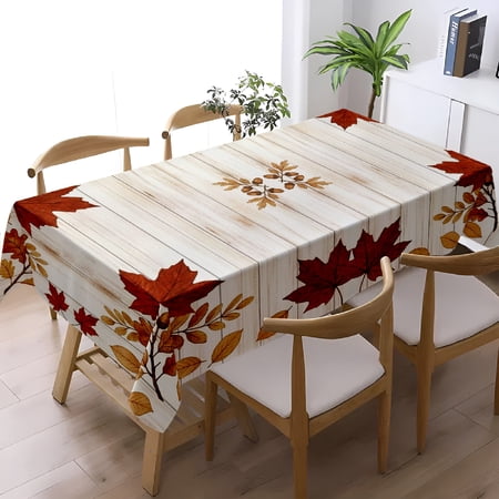Vintage Fall Foliage Leaf Print Tablecloth Daily Use Thanksgiving Party Decor Housewarming Seasonal Table Cover Thanksgiving Christmas Gift