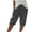 Gray, variant on Women's Solid Color Casual Knee-Length Shorts Elastic Drawstring Waist Side Pockets Rolled Cuff Summer Plus Size Loose Fit Pants