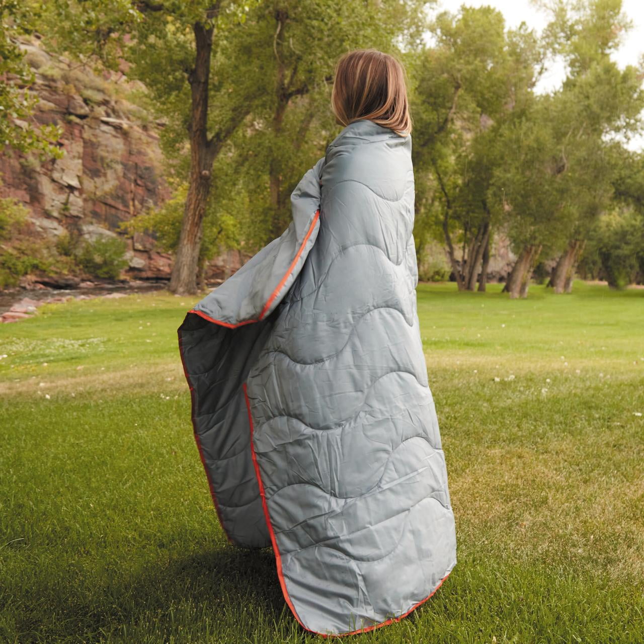 Ozark Trail Gray Packable Blanket, 70 in x 60 in