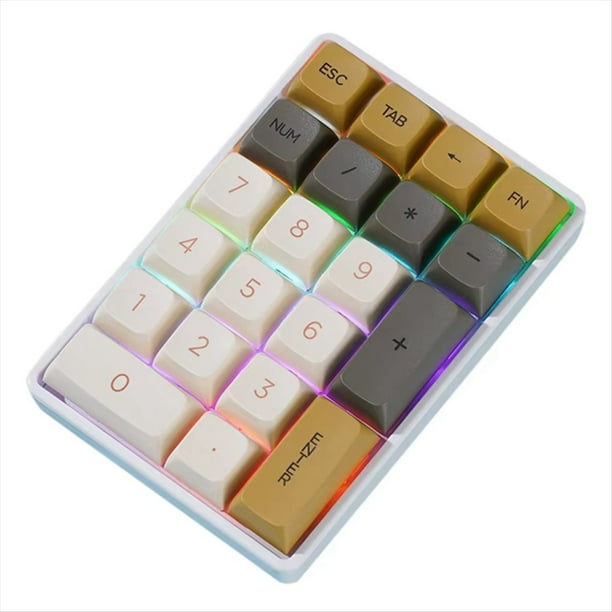 Teclado Numérico Mini de 21 Teclas, Teclado Numérico Inalámbrico de 2,4 G, Teclado Numérico Mecánico para Contabilidad, Programación de Juegos, Teclado Numérico A
