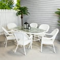 thumbnail image 3 of Northlight 7-Piece White Resin Wicker Outdoor Dining Set, 3 of 9