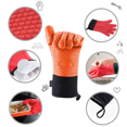 thumbnail image 4 of 1 Pair Heat Resistant Cooking Gloves - Waterproof BBQ Kitchen Oven Mitts with Inner Cotton Layer - Perfect for Barbecue, Cooking, Baking - Lively Orange, 4 of 5