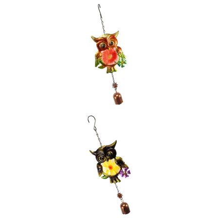 Best Wishes Metal Owl Wind Chime Bell Classical Hanging Decorations-2 Pieces