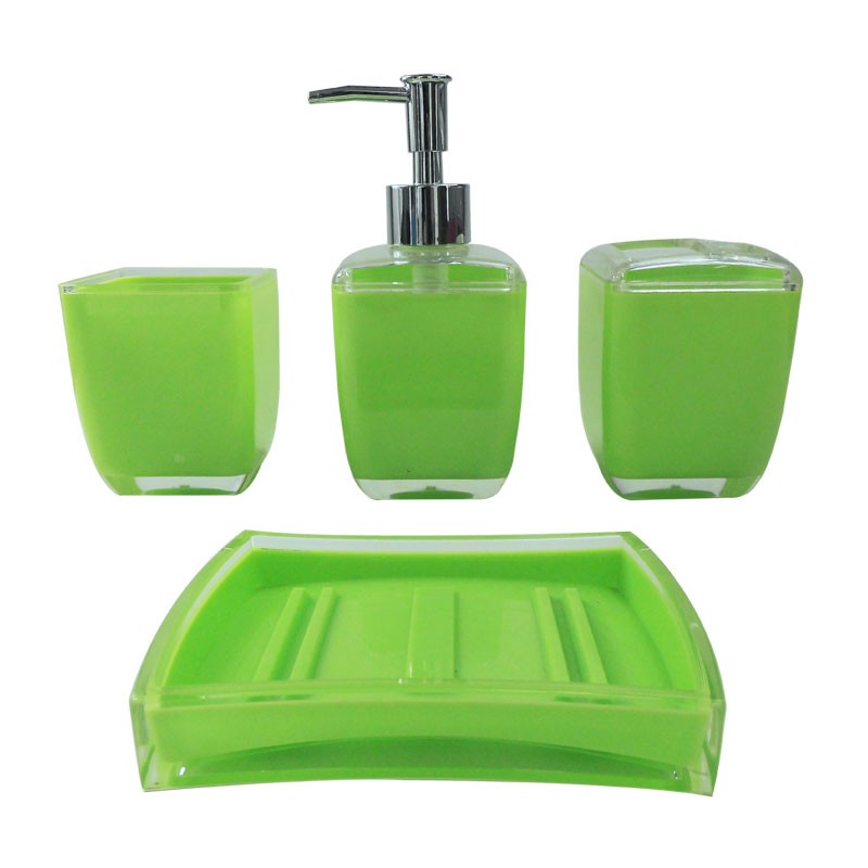 4Piece Bathroom Accessory Set, Square and Green (DKST007) Walmart