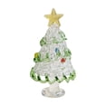 thumbnail image 2 of Rounded Handmade Glass Christmas Tree Figurine, Mini Crystal Tabletop Tree Decor with Star Topper for Desk, Shelf and Holiday Gift, 2 of 6