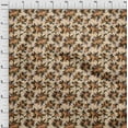 thumbnail image 4 of oneOone Polyester Spandex Dark Beige Fabric Floral Diy Clothing Quilting Fabric Print Fabric By Yard 56 Inch Wide, 4 of 4