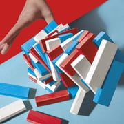 Hasbro Jenga Stacks and Stripes Party Game, Red, White, and Blue Wood Blocks, Boys & Girls, Fun Summer Activities for Child, Adults & Families, Ages 6+
