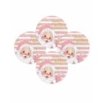 thumbnail image 7 of 13 Inch Round Placemats Set of 4, Pink Santa Christmas Non Slip Heat Insulation PP Table Mats, Snowflake Xmas Pink Striped Washable Place Mats for Kitchen Dining Party Table Decor, 7 of 7