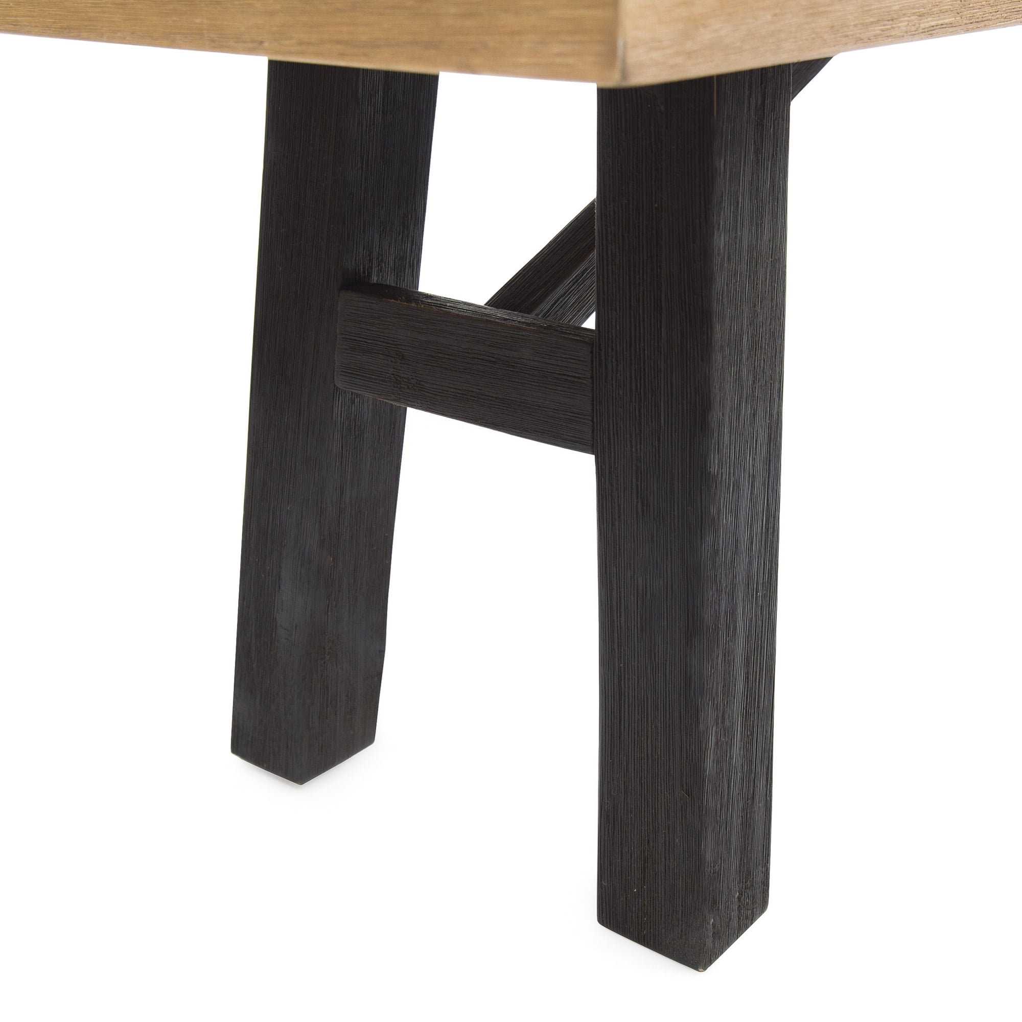 Outdoor Patio Bench,Weatherproof Backless Bench for Yard,Porch and Park,Natural and Grey