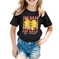 thumbnail image 1 of LUOGENLI T-Shirt pour Filles Enfants Mode Décontractée Imprimé Col Rond Ample Manche Courte T-Shirt Haut Maxi Hauts avec Shorts Noir 3-4 Ans, 1 of 5