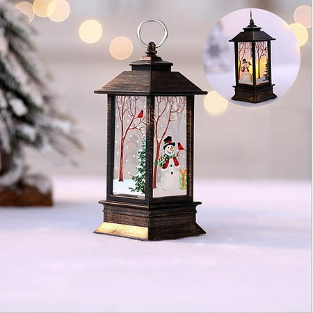 Cbcbtwo Christmas Candle Lanterns Decor, Retro Hanging Christmas Lamp Night Light Decoration with LED Light Battery Operated, Tabletop Lanterns Decor, for Christmas Xmas Home Decor Gift on Clearance