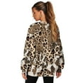 thumbnail image 2 of Xoenoiee Leopard Cow Print Women's Oversized Sweatshirts with Pockets, Crewneck Long Sleeve Tunic Pullover Shirts 2025 Fall Clothes Plus Size, Size M, 2 of 7