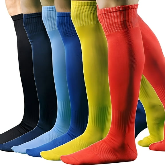 TELOLY Men Fashion Sport Football Baseball Hockey Soccer Long Socks Over Knee High Socks
