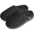 thumbnail image 2 of Pupeez Pantoufles Garçons Roxoni, Pantoufle Mocassin en Suède à Mousse Mémoire Noire, 2 of 6