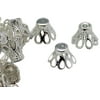 16x12mm Silver Metal Flared Flower Bead Cap (50 Piece)