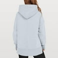 thumbnail image 4 of Oversized Hoodies for Women Fleece Side Slit Hooded Sweatshirts Thumbhole Long Sleeve Sweatshirts Cozy Pullover Shirts Light Gray M, 4 of 8
