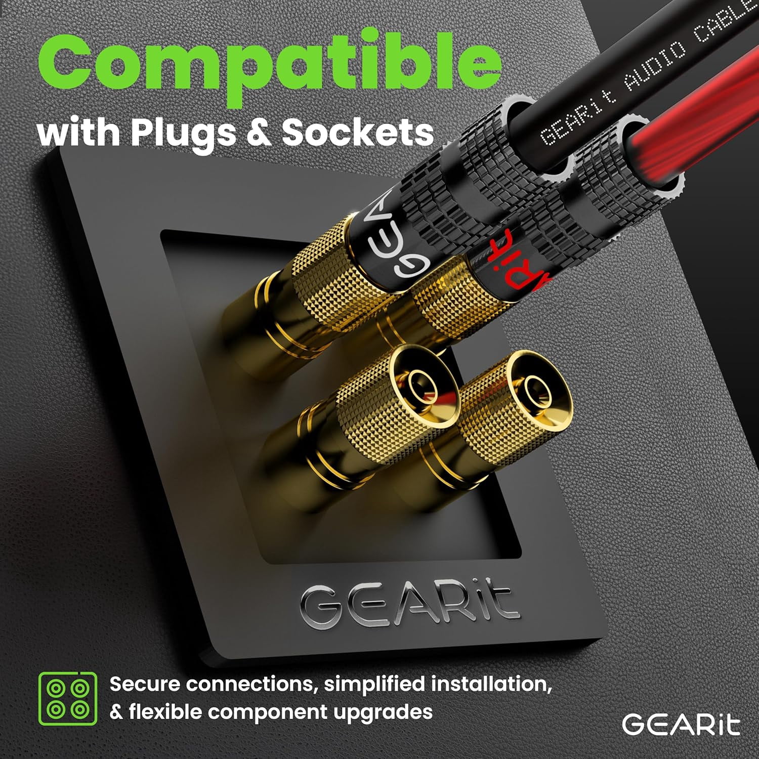 GearIT Pro Series 12AWG Speaker Wire, 12 Gauge Speaker Wire Cable (100 Feet / 30 Meters) Great Use for Home Theater Speakers and Car Speakers, Transparent Black/Red