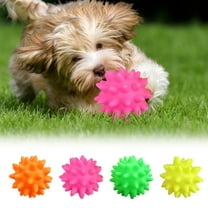 Ikohbadg 2 Pcs Pet Squeaky Chewing Balls, Dog Squeaky Balls Toys, Cleaning Teeth Dog Soft Stab Balls Toys, High Bounce for Small Medium Large Pet Dog Cat Toys, 2.6 Inches