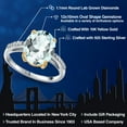 thumbnail image 2 of Gem Stone King 925 Silver and 10K Yellow Gold Sky Blue Simulated Aquamarine and White Lab Grown Diamond Engagement Ring for Women | 4.08 Cttw | Oval 12X10MM | Gemstone March Birthstone | Size 5, 2 of 6