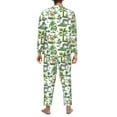 thumbnail image 3 of Mens Pajamas Set - Zebra Giraffe Tropical Palm Tree Comfy Long Sleeve Button Up Pajama Sets for Men 2 Piece, Soft Sleepwear Nightwear Pjs Lounge Sets for Men with Pockets, 3 of 5