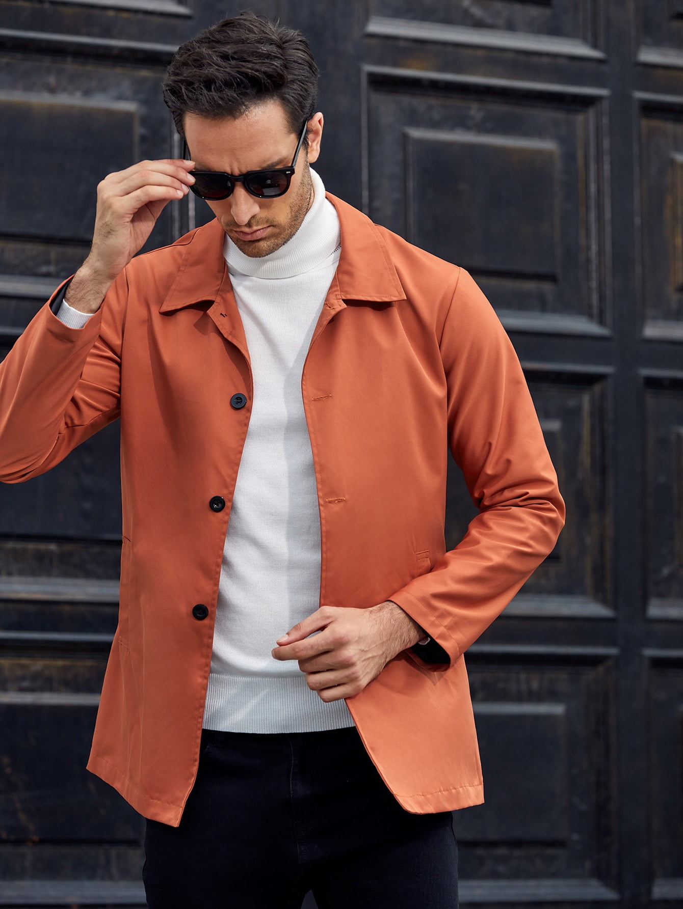 burnt orange mens coat