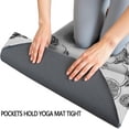 thumbnail image 3 of Gray Highland Cow Lemon Pattern Hot Yoga Mat Towel Non Slip for Hot Yoga - Quick-Drying Yoga Mat Cover with 4 Corner Pockets with Travel Bag - Hot Yoga Towel Non Slip 70"x26", 3 of 6
