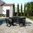 thumbnail image 3 of Flash Furniture Commercial Grade Indoor/Outdoor 72" Rectangle Recycled HDPE Adirondack Dining Table for 6 in Black, 3 of 9