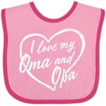 thumbnail image 3 of Inktastic I Love My Oma and Opa in White Chalk Heart Boys or Girls Baby Bib, 3 of 4
