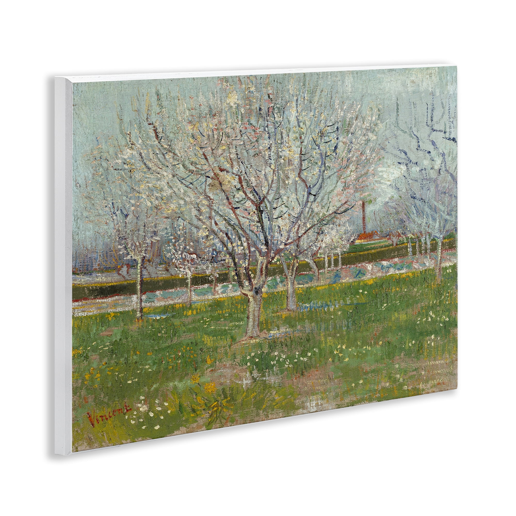 Stupell Industries Van Gogh Orchard in Blossom Landscape & Nature Painting Unframed Art Print Wall Art, 14 x 11