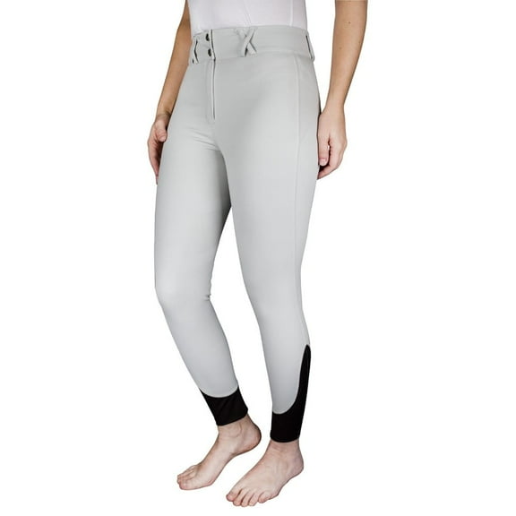 Equine Couture Charlotte Silicone Full Seat Breech- Light Gray- 24