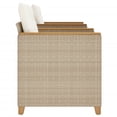 thumbnail image 2 of vidaXL 3 Piece Bistro Set with Cushions Beige Poly Rattan Acacia Wood, 2 of 5