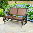 Gymax 48'' Outdoor Patio Swing Glider Bench Chair Loveseat Rocker