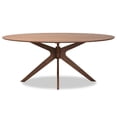 thumbnail image 3 of Oval Dining Table - 71 Inch Wood Table - Walnut Brown Finish, 3 of 6