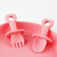 thumbnail image 5 of Cheer.US 2Set(2Spoon+2Fork) Self Feeding Baby Utensils - Mini Baby Spoon & Baby Fork Training Set for Baby Led Weaning - Anti-Choke Toddler Silverware - 6-12 Months+ - Safe, Non-Toxic & BPA Free, 5 of 7