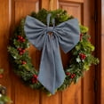 thumbnail image 4 of Extra-Large Christmas Plaid-Stripe Bow - Oversized Hanging Ornament, Festive Drop for Christmas Tree, Wreath & Garland Decor, 4 of 6