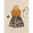 thumbnail image 2 of Coduop Toddler Baby Girl Sleeveless Romper Leopard Patchwork Jumpsuit One-Piece 1-6 Years, 2 of 9